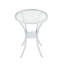Table de bar ronde avec plateau en verre trempé nervuré et base en acier inoxydable chromé, diamètre de 27,95 po-130973097