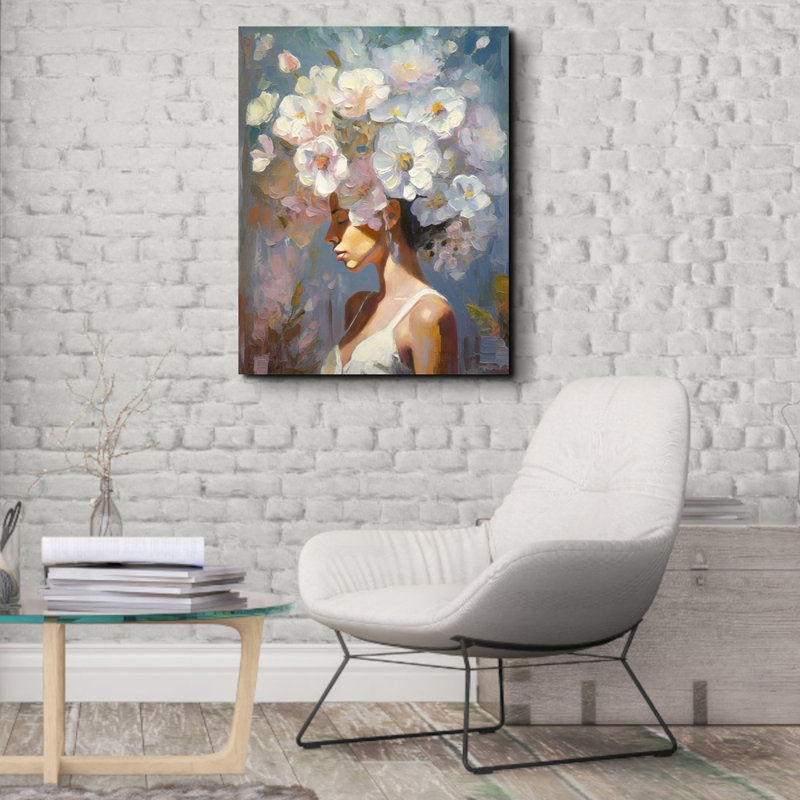 «Flowerhead One» sur toile, H 32 po x l 26 po x P 1,5 po