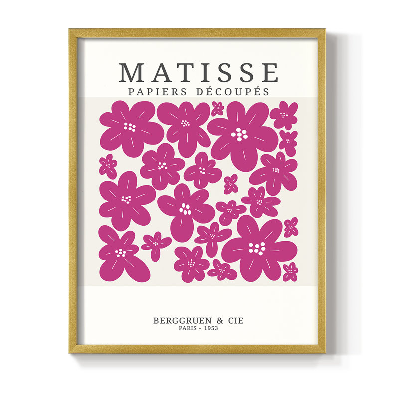 Matisse CDxx, reproduction encadrée - bois massif, H 20 po x l 16 po, Cadre doré simple