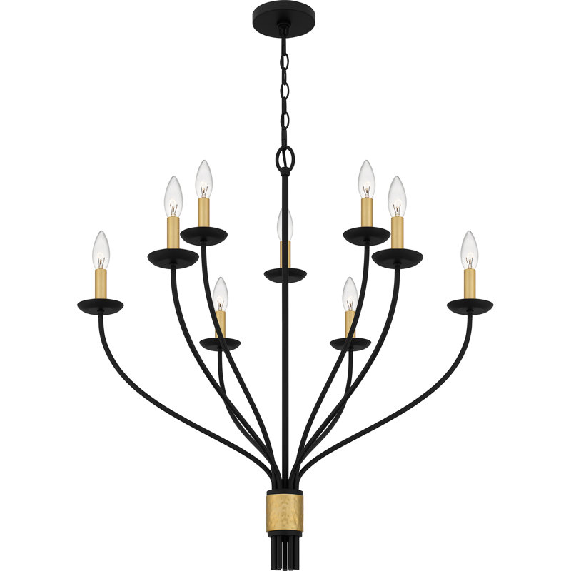 Lustre noir mat 9 lumières Casius