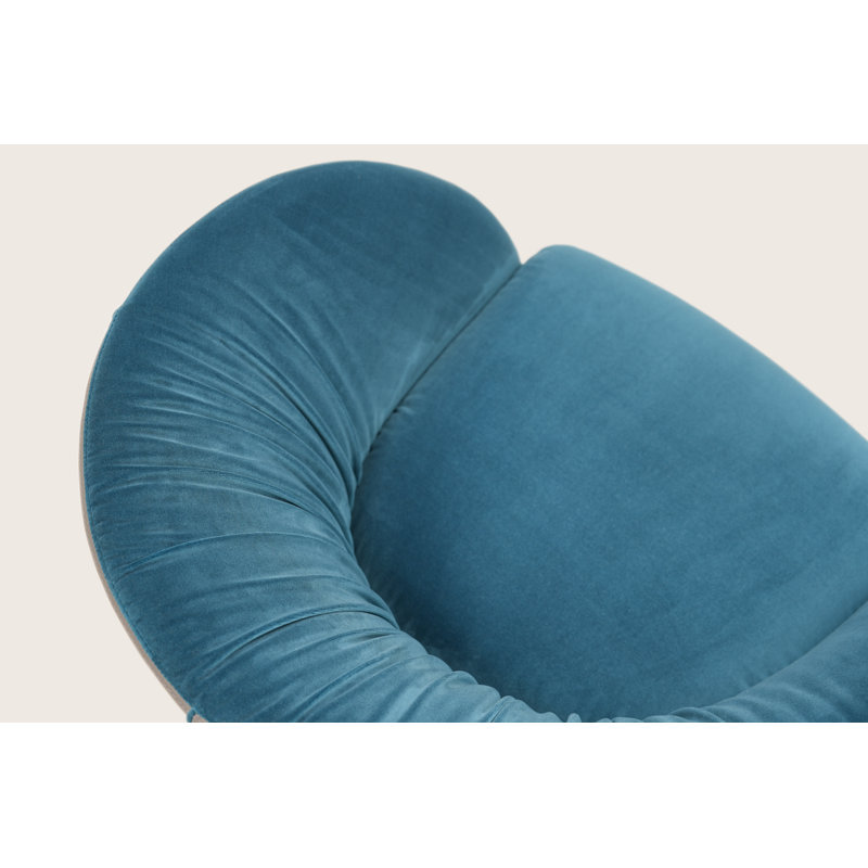 Luxe Lounge, Gray/Blue Genuine Leather/Velvet