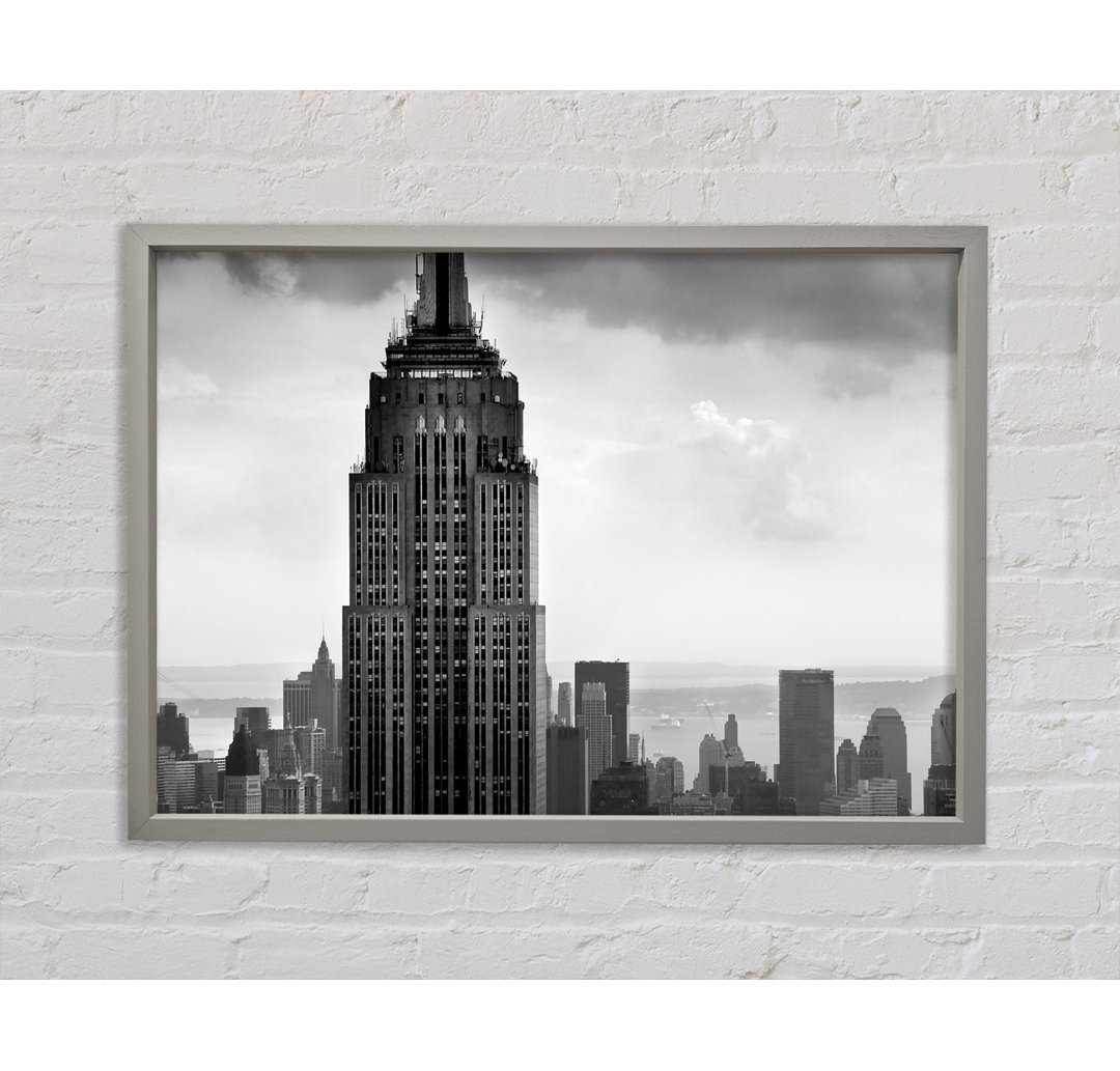 Gerahmtes Leinwandbild Empire State Building B N W