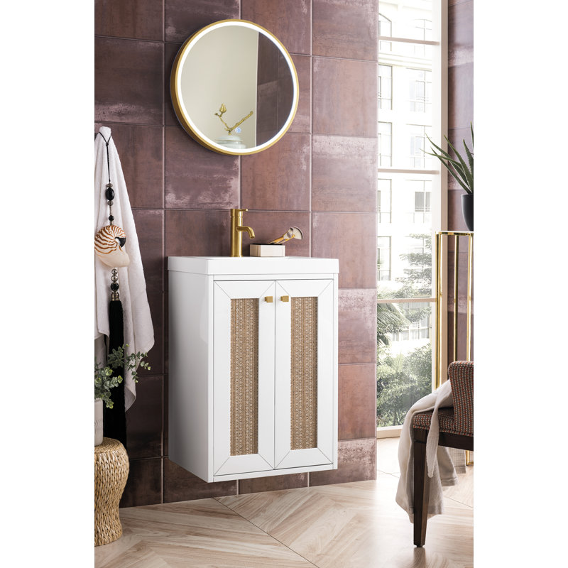 Meuble-lavabo simple l 20 po Chianti, Blanc lustré