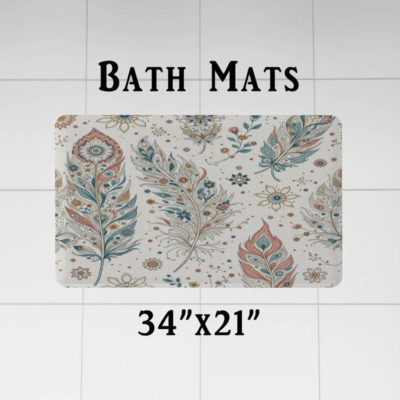 Rideau de douche avec tapis de bain, H 70 po x l 72 po