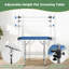 Table de toilettage pliable pour chien de 46 pouces avec accoudoirs réglables, corde antidérapante et plateau de rangement en filet
