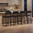 Bar Stools Set of 4, Counter Stools with Back and Thickened Metal Legs, Upholstered PU Leather Counter Height Barstools with Footrest, for Kitchen Island, Bar-138712194