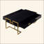 Table basse moderne moderne avec 4 tiroirs et base dorée-423555667