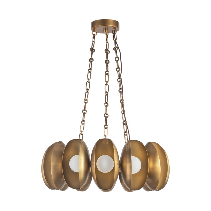 Cortez 25-in Brass dimmable LED Chandelier, Antique Brass