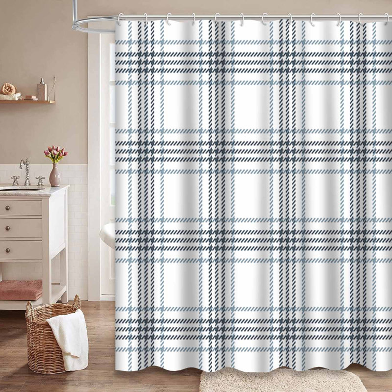 Rideau de douche Tartan, L 72 po x l 84 po