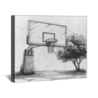 Basketball toile tendue avec châssis - décoration murale sport en plusieurs tailles
