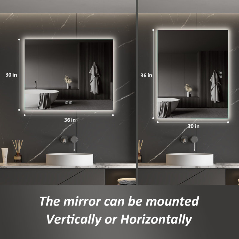 Miroir mural sans cadre Naliyah, 36 po x 30 po