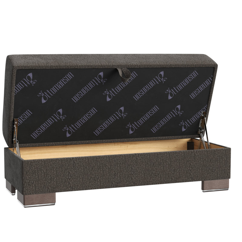 Repose-pieds avec rangement en chenille Primenest Skyhaven Collection