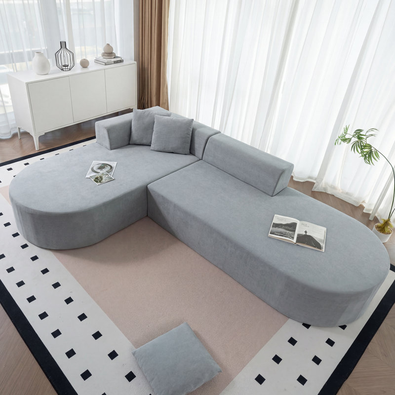 Canapé modulaire gris confortable en tissu modulaire pour la maison