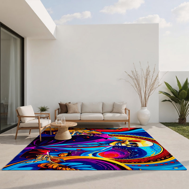 Cosmic Resonance Indoor And Outdoor Area Rug, Rectangle 1'6" x 2'6"