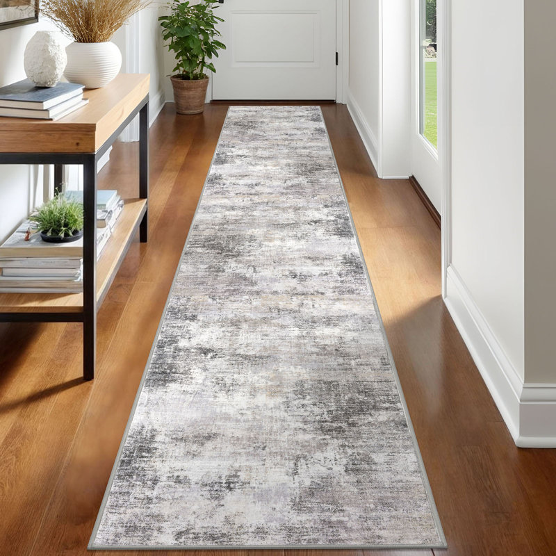 Washable Area Rugs Non Slip Bedroom Rug Living Room Rugs with Rubber Backing, Runner 2' x 12'