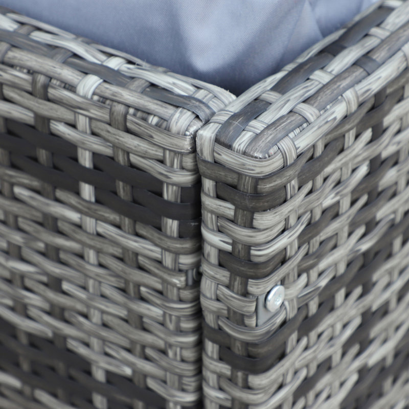 Keana 4 Seater Rattan Garden Furniture Set with Storage Box Grey