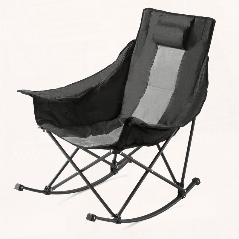 Portable Folding Rocking Camping Chair with Cupholder