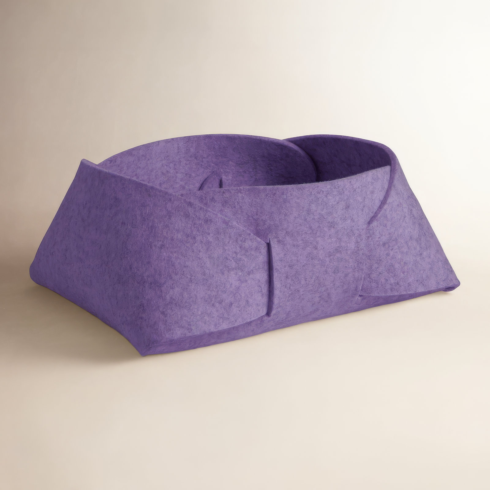 Double Tuck Fabric Decorative Basket, Lilac, 4" H x 16" W x 9" D