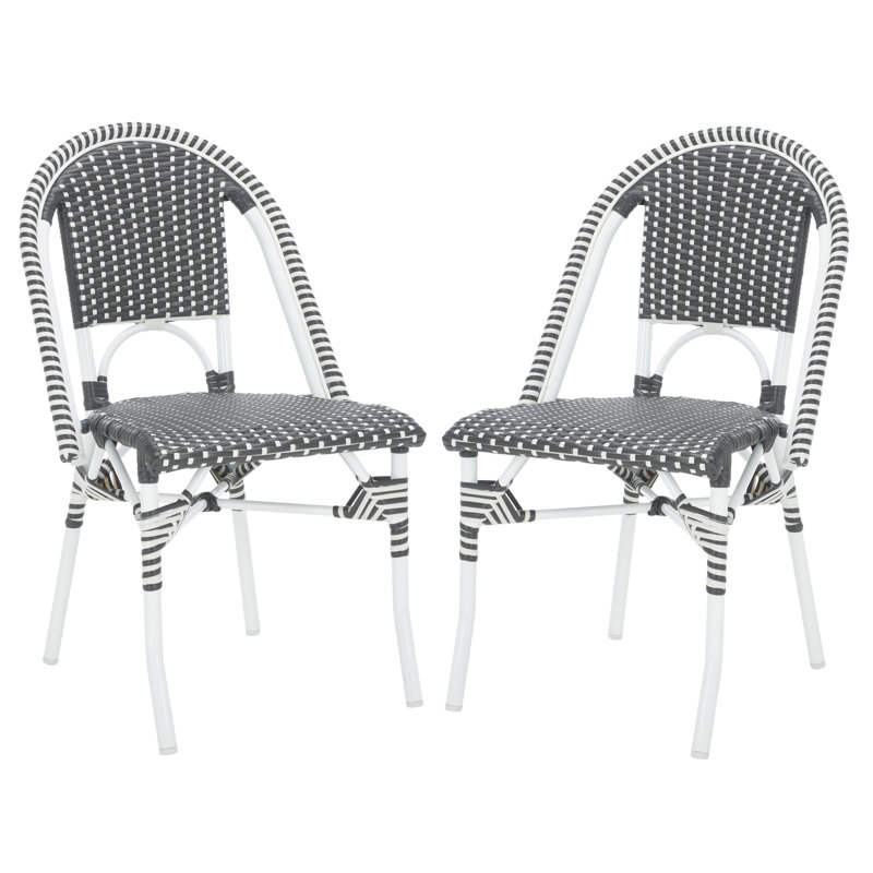 Torino Outdoor Dining Side Chair, Gray/White