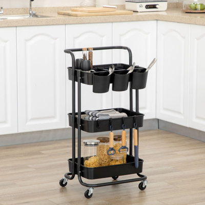 42 cm W Steel Top Kitchen Cart