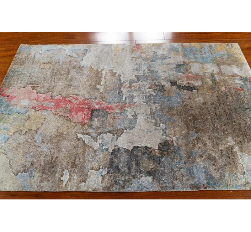 Tapis en soie de bambou noué à la main 3 x 5 Roya