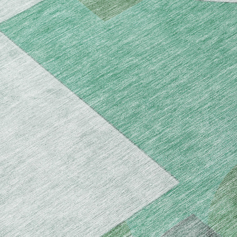 Daeel Green Washable Indoor-Outdoor Rug - LOOMLAN, 8' x 10'