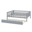Daybed With Trundle And Fence Guardrails-715363291