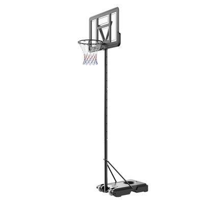 Basketball Hoop, 4-10 ft Adjustable Height Portable Backboard System, 44 inch Basketball Hoop & Goal, Kids & Adults Basketball Set with Wheels, Stand,