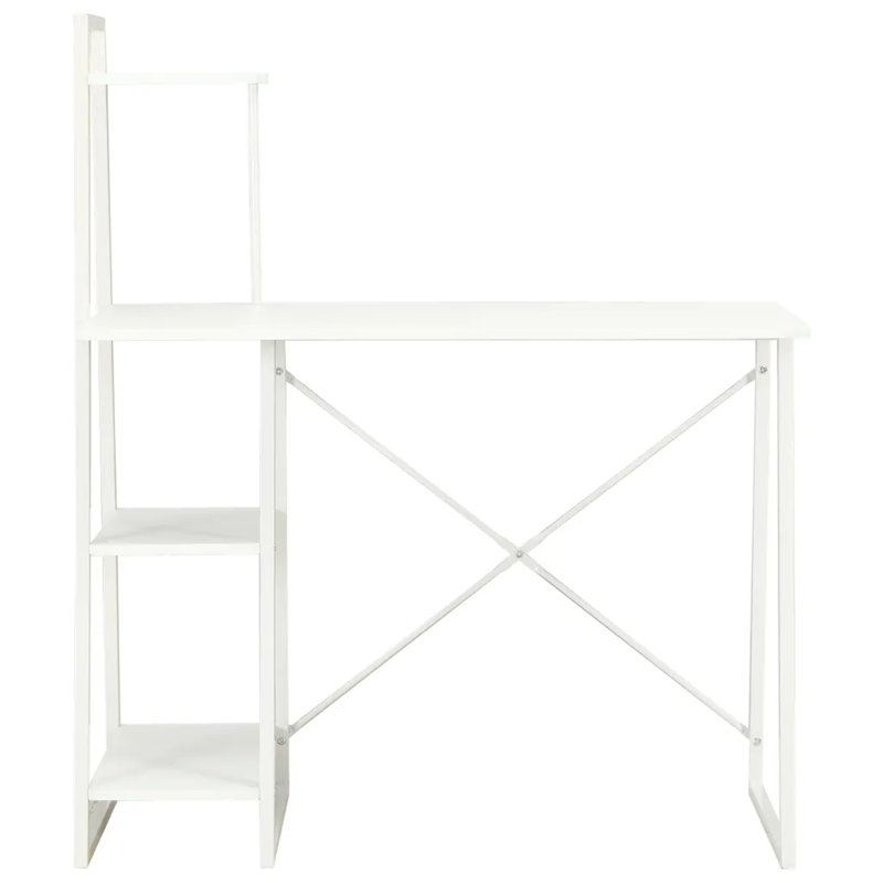 Abrienda Metal Base Writing Desk, White, White
