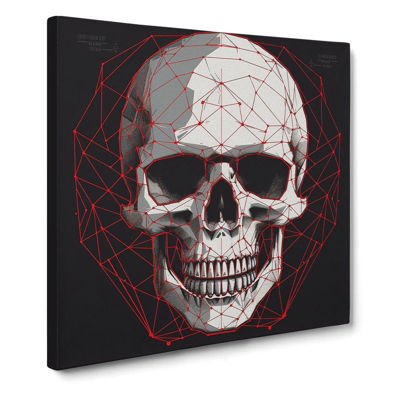 Skull Constructivism - Wrapped Canvas - Framed Print, 35cm H x 35cm W x 3cm D