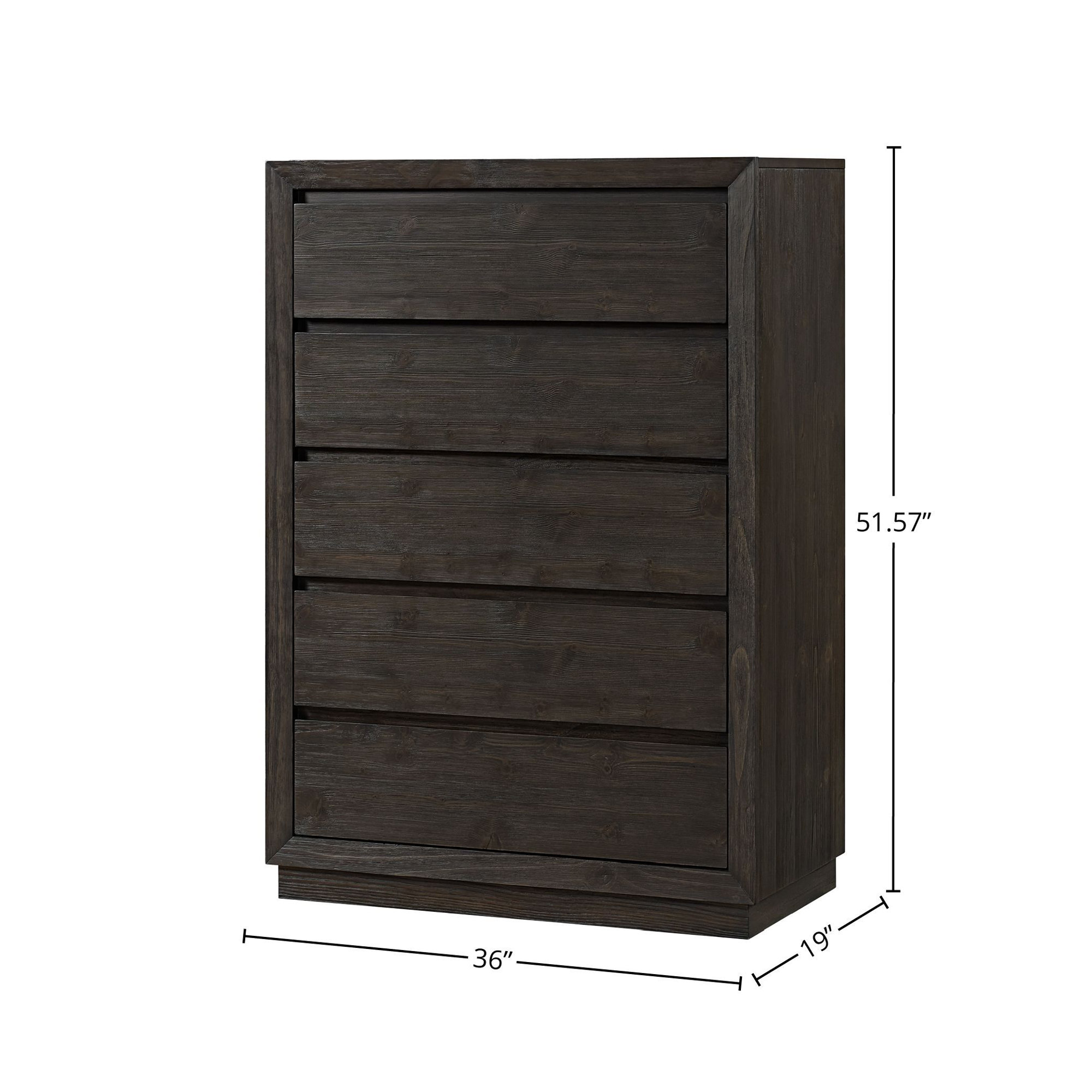 Albie 5-Drawer Pine Chest, Cocoa