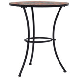 Mosaic Bistro Table Orange/Grey 60Cm Ceramic