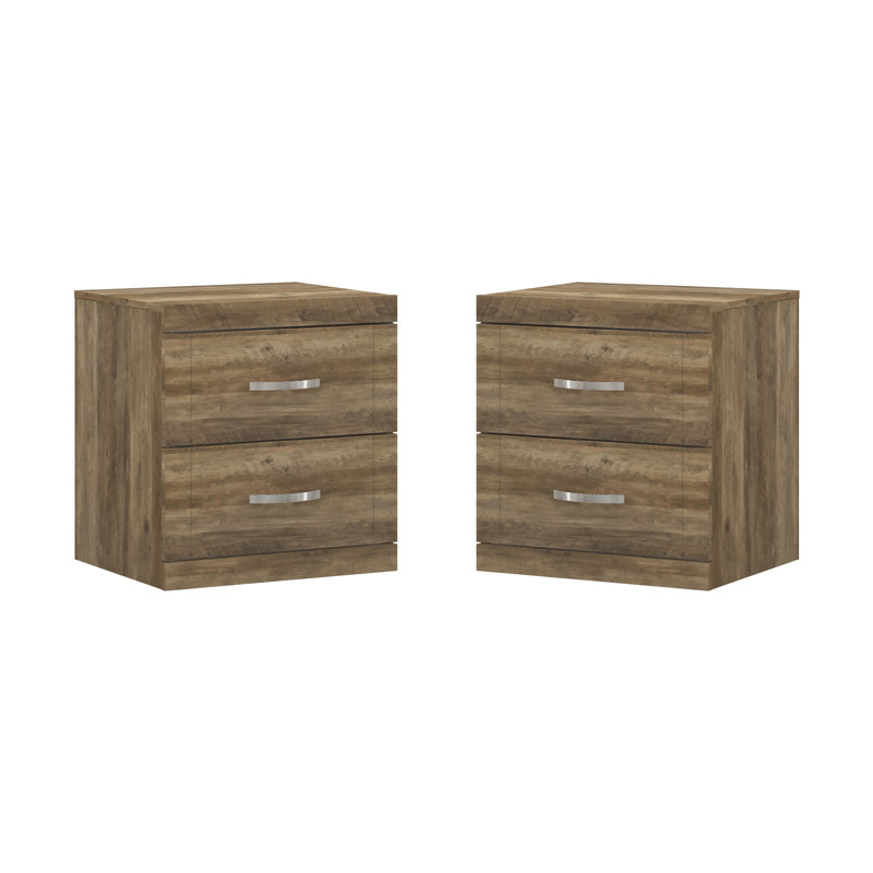 Avigail 2-Drawer Nightstand, Knotty Oak