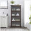 Vitrine à 4 niveaux pour salon Vitrine de rangement élégante avec portes en verre escamotables-1296796220