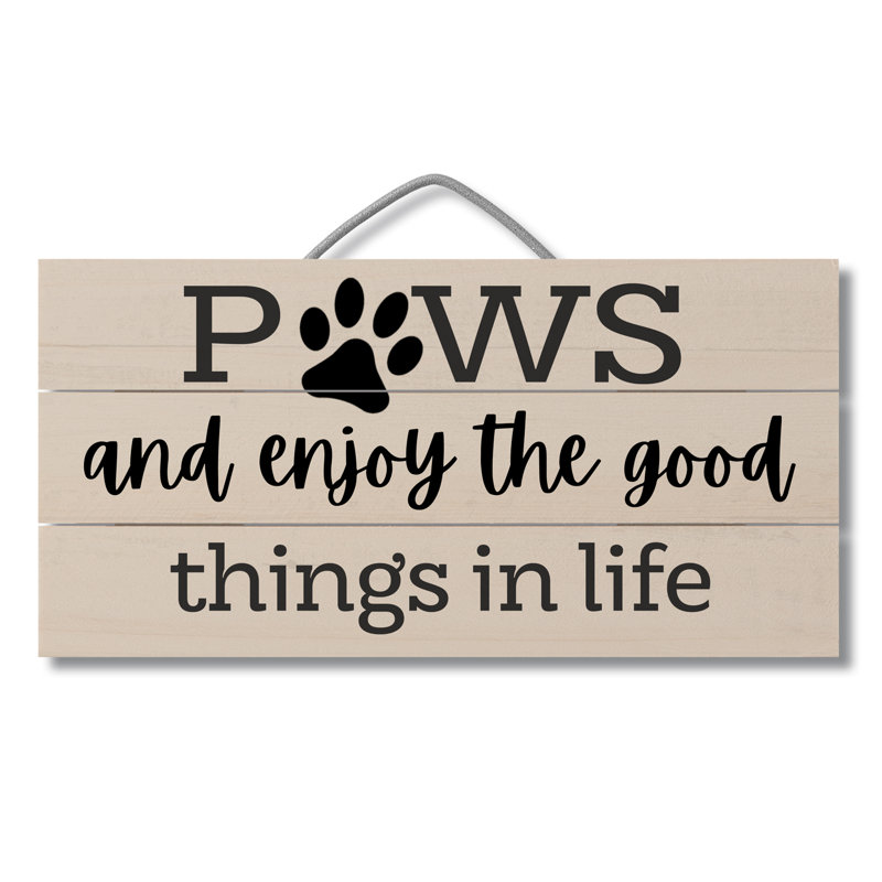 Panneau mural en bois Paws and Enjoy Pallet 12 po x 6 po