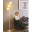 Lampe sur pied dorée à intensité variable, grandes lampes sur pied avec 3 globes blanc chaud doux pour la chambre à coucher - blanc