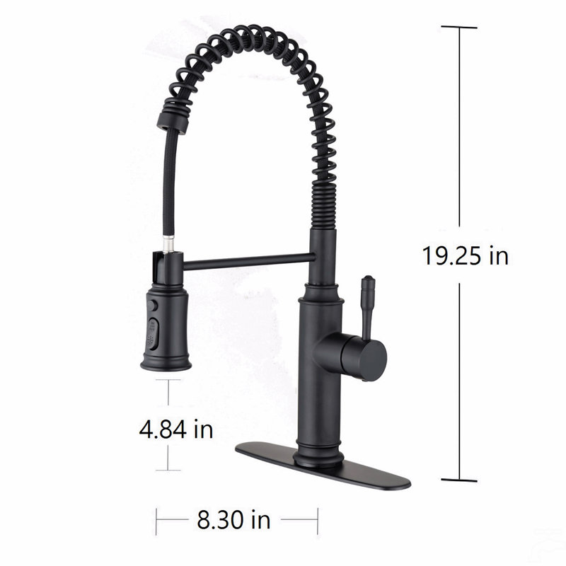 Robinet de cuisine tactile avec douchette extractible, Noir mat