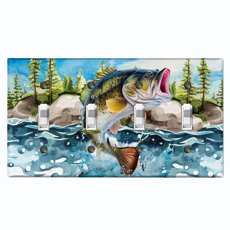 Plaque murale d'interrupteur à bascule de pêche 4 bars