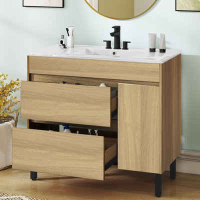 36 Inch Modern Bathroom Vanity With Resin Sink