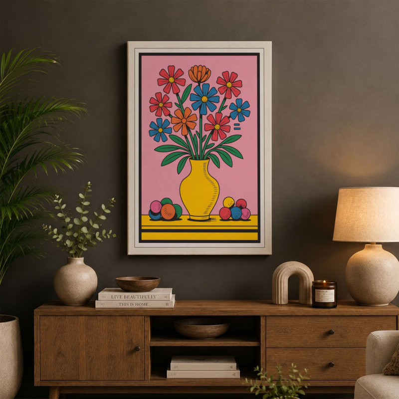 Blooming Abundance Botanical 1 Piece Wrapped Canvas Wall Art, 24x16 - 61.0 x 40.6 cm, Cream Border