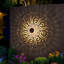 Lot de 2 lampes solaires d'extérieur en métal pour clôture et terrasse, motif mandala
