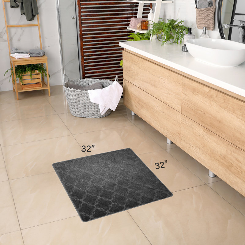 Tapis de cuisine, Gris foncé, Carré 2 pi 8 po