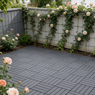 12 in. x 12 in.Outdoor Weatherproof Interlocking Deck Tiles,Plastic Flooring for Patio,Easy DIY Installation,Low Maintenance