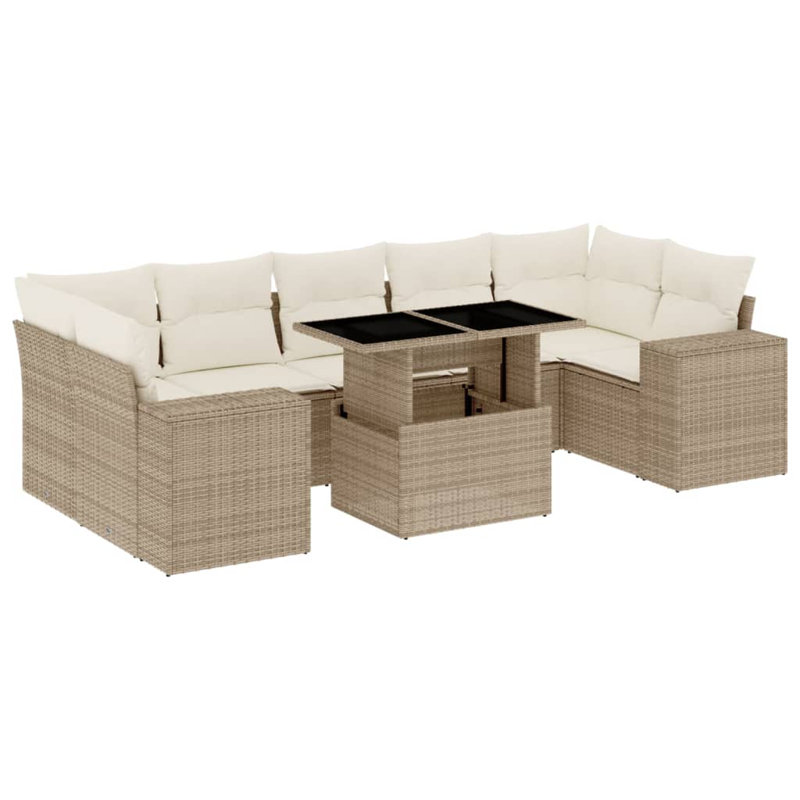 Ensemble de canapé de jardin modulaire en rotin PE 7 pièces Vidaxl