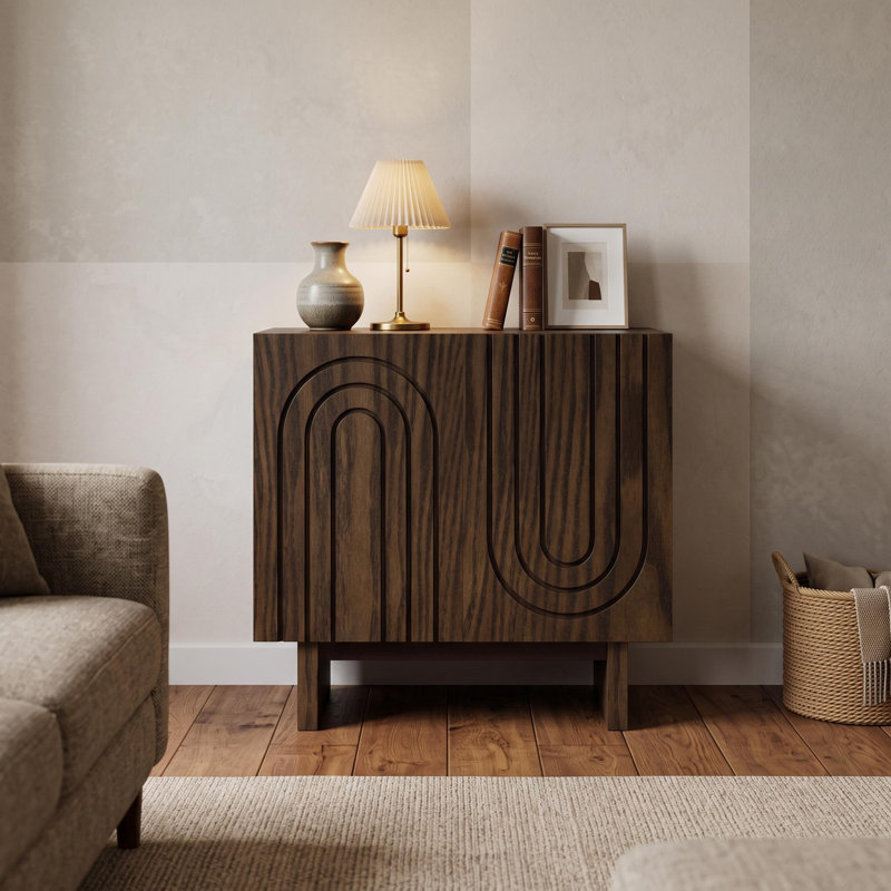 Davana 2 - Door Wood Brown Accent Cabinet, Brown