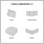 Édredon pour très grand lit - Matériau, coussins brodés, 2 taies décoratives, jupe de lit 7 pièces à rembourrage, motif à rayures, coussins décoratifs-118649964