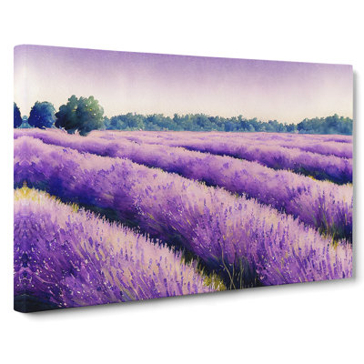 Lavender Field Watercolour Vol.1 - Wrapped Canvas