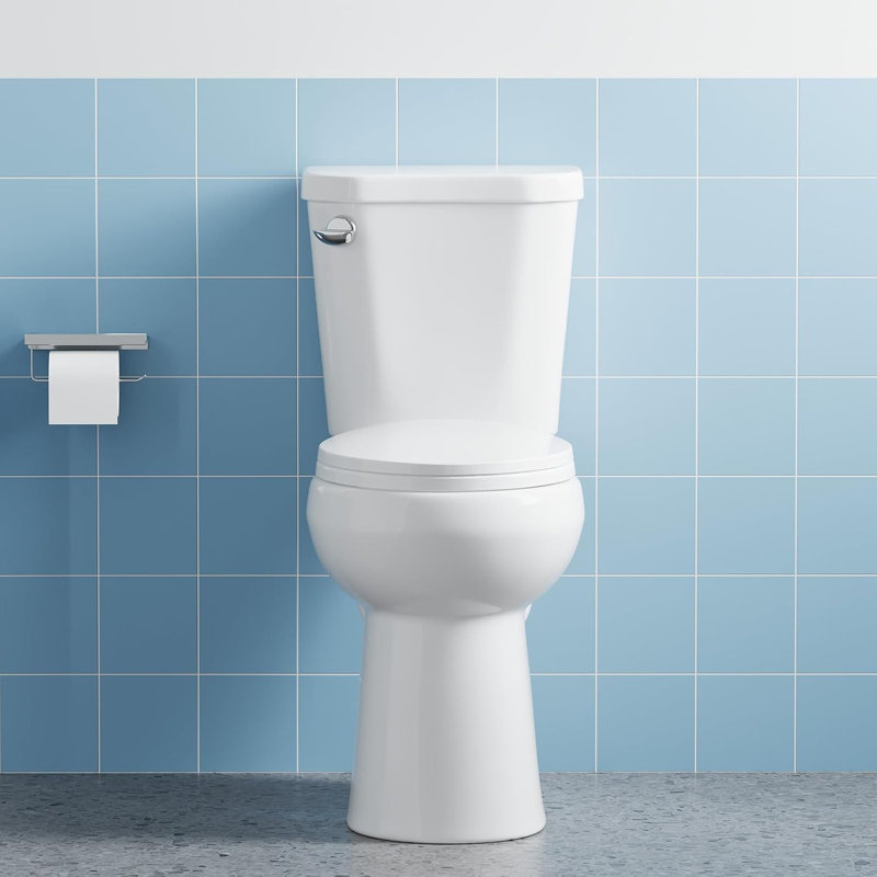 Toilette 19 pièces deux pièces, toilette compacte à cuve ronde avec levier latéral, chasse d'eau avec siège et quincaillerie incluse