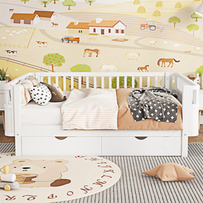 Wood Platm Bed With Drawers