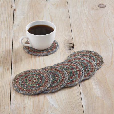 Jute Round 6 Piece Coaster Set